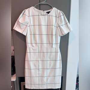 Ann Taylor White Checkered Dress